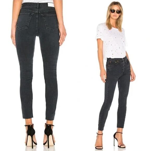 Re/Done Denim - RE/DONE Originals High Rise Ankle Crop in Faded Black sz 26